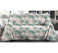 SpazioTessile Copritutto Arredatutto Telo arredo Copridivano Copriletto Ginko Letto Divano 100% Puro Cotone Misure Maxi (Beige Verde, 220x300)