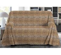 SpazioTessile Copritutto Arredatutto Telo arredo Copridivano Copriletto Leopardato Maculato Letto Divano 100% Puro Cotone Misure Maxi (260x300)