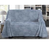 SpazioTessile Copritutto Arredatutto Telo arredo Copridivano Copriletto Lilly Letto Divano 100% Puro Cotone Misure Maxi (Azzurro, 220x300)