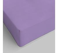 SpazioTessile - Lenzuolo con Angoli Matrimoniale Cotone Certificato Oeko-Tex, Lenzuola Matrimoniali Cotone con Elastico, Lenzuolo Sotto con Angoli, Made in Italy - 180x200 Angolo H35 cm, Lilla