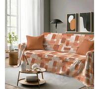 SpazioTessile Maxi Telo Arredo Copritutto Copridivano Grandi Dimensioni Brick Arancio Beige o Azzurro Letto Divano (Arancio, 300x300)