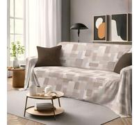 SpazioTessile Maxi Telo Arredo Copritutto Copridivano Grandi Dimensioni Brick Arancio Beige o Azzurro Letto Divano (Beige, 300x300)