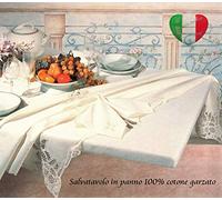 SpazioTessile - Mollettone Tavolo Rotondo con Elastico Perimetrale, Copritavolo Salvatavolo Sottotovaglia 100% Cotone Garzato Antiurto Lavabile a 60°, Diametro 260cm per Tavolo Diametro 220, 16 Misure