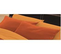 SpazioTessile Sacco Copri Trapunta o Federe 100% Cotone Bicolore Doubleface (Arancio Ocra, Solo Coppia Federe 50x80)