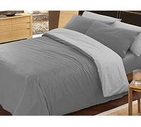 SpazioTessile Sacco Copri Trapunta o Federe 100% Cotone Bicolore Doubleface (Grigio Grigio Scuro, Solo Coppia Federe 50x80)