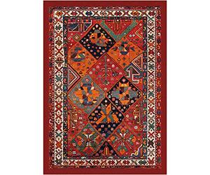 SpazioTessile Tappeti Orientali Antichi Antiscivolo Riproduzioni Shirvan e Bakhtiari Arancio (Bakhtiari, 108x154)