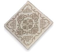 SpazioTessile Tappeto Sardo Natural Passatoia Sotto Vaso Salotto Bagno Camera 100% Cotone (Beige, 32x32)