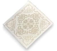 SpazioTessile Tappeto Sardo Natural Passatoia Sotto Vaso Salotto Bagno Camera 100% Cotone (Panna, 32x32)