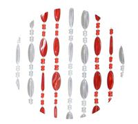 SpazioTessile Tenda Perline Colorate In PVC Antimosca Universale per Porta Finestra 8 Varianti (Rosso/Trasparente, 140x240 112 Fili)