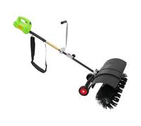 Spazzaneve a batteria, 2 in 1, con 2 ruote ausiliarie e 2 rotelle, 7000 - 9000 giri/minl, pala da neve per rimuovere foglie, neve e polvere