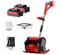 Spazzaneve da Esterno Ricaricabile con Pala da Neve a Batteria, 93-125 Cm, con Asta Telescopica, 21 V, Spazzaneve Elettrico per Patio, Fattoria red