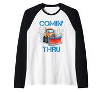 Spazzaneve Driver Divertente spazzaneve Camion Inverno aratura Design Maglia con Maniche Raglan