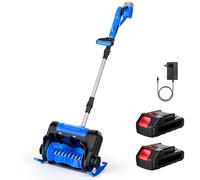 Spazzaneve Elettrico, 2300W Fragola Neve senza fili, Larghezza Utile 30 CM, Altezza Neve Max. 18 CM, Distanza di proiezione 8.5 M, con 2 × 2.0Ah Batteria, Motore senza spazzole, Display a LED