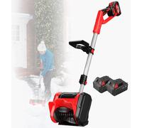 Spazzaneve elettrico a batteria, 30,5 cm, con barra di direzione e maniglia ausiliaria, include batteria e caricabatterie per patio, parco giochi, fattoria