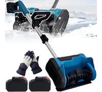 Spazzaneve Elettrico Professionale, Spazzaneve A Spinta Manuale da 600 W con Batteria, Regolazione Telescopica, Pala da Neve per Esterni da 3000 Giri/Min per l'inverno 2batteries