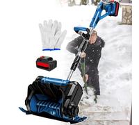 Spazzaneve elettrico, spazzaneve portatile con asta in lega di alluminio, design pieghevole, regolazione del soffiaggio a 3 vie, larghezza di pulizia 30 cm per cortile e proprietà