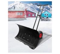 Spazzaneve per carichi pesanti, spazzaneve da 30 pollici, pala da neve in metallo, strumento per la rimozione della neve, con ruote, manico lungo per pala da neve per vialetti, passerelle, giardini