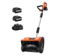 Spazzaneve senza fili con 2 batterie da 4,0 Ah e caricabatterie, pala da neve senza spazzole da 20 V, 30,5 cm, a batteria, con distanza di proiezione di 4,0 m, per patio, terrazza, vialetto