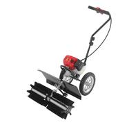Spazzatrice a benzina, 43 cc, 1,25 kW, spazzatrice manuale con larghezza di 60 cm, Power Sweeper 8500 giri/min, per prato artificiale, marciapiedi e pulizia della neve, regolabile in altezza, nero