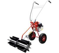 Spazzatrice a Gas, Spazzatrice a Spinta a Petrolio 43cc 1.7CV per Prato Sintetico, Vialetto, Giardino e Pulizia Neve, Larghezza di Spazzamento 60cm (23,6") con Spazzola in Nylon Professionale