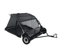 Spazzatrice da giardino con rimorchio da 111,8 cm, raccoglitore di erba e foglie resistente, 25 cu ft Pull Dietro, spazzatrice da cortile regolabile in altezza con corda di scarico per trattore da