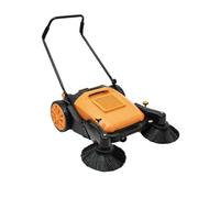 Spazzatrice manuale 105 cm, 3680 m²/h, ecologica e silenziosa, contenitore per polvere da 55 l, manico regolabile, per cortile, officina, strada e magazzino