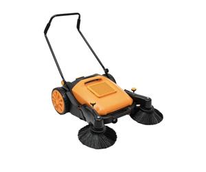 Spazzatrice manuale 105 cm, 3680 m²/h, ecologica e silenziosa, contenitore per polvere da 55 l, manico regolabile, per cortile, officina, strada e magazzino