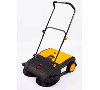 Spazzatrice Manuale a Spinta 2 Spazzole Rotanti Frontali Contenitore 50 Litri Giallo