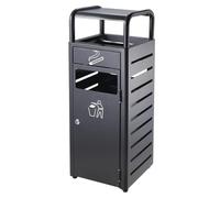 Spazzatura interna/esterna, spazzatura esterna, acciaio inossidabile, rettangolo, spazzatura in alluminio colato commerciale con cassetti, spazzatura, spazzatura classificata,Black