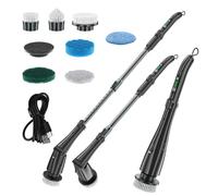 Spazzino elettrico Spazzole a cordoncino Pusca di pulizia Multi Multi Manella regolabile 3 velocità 7 Geste per la casa Cucina Cucina Muratura Cleanna ABS ABS 4000MAH batteria (Nero)