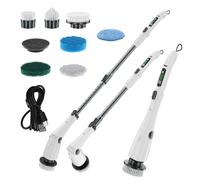 Spazzino elettrico Spazzole a cordoncino Pusca di pulizia Multi Multi Manella regolabile 3 velocità 7 Geste per la casa Cucina Cucina Muratura Cleanna ABS ABS 4000MAH batteria (Bianco)