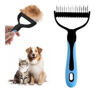 Spazzola 2 in 1 a doppio lato per rimuovere i grovigli dei gatti, per la toelettatura di piccoli, medi e grandi, per rimuovere i grovigli di gatti (blu)