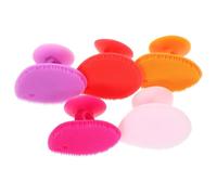 Spazzola 5 Pezzi per Bebè in Silicone da Bagno a Cuore Colore Casuale | Doppia Faccia per Massaggio e Lavaggio Viso, Formato Compatto, Set da 5 per Uso Quotidiano Colore Casuale