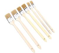 Spazzola, 6 pezzi Spazzola per radiatori Spazzola angolare Pennello di qualità Pennello in setole 3 misure Spazzola in legno per la pulizia di macchine utensili e pittura, bianco