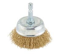 Spazzola A Coppa In Acciaio Ottone Crimpata Draper 50Mm 6.35Mm Mandrino 41432