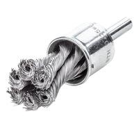 LESSMANN Spazzola a pennello con filo intrecciato in acciaio, Spazzola Ø22 x Spessore setole 0,35mm Quantità:1