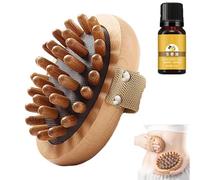 Spazzola a Pressione Meridiana con Olio Essenziale, Spazzola Corpo Massaggiatore in Legno Portatile, Strumento di Massaggio Gua Sha per la Circolazione e Sollievo dallo Stress (C)