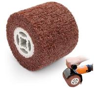 Spazzola A Rullo Abrasivo, Tamburo Per Lucidatura, Rullo Satinato Per Lucidatura Di Superfici In Legno E Metallo, spazzola in nylon per lucidatura, ø120x100x19mm, Grana 60/80/120/180/320 (A, 80#)