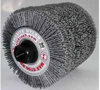 SPAZZOLA A RULLO IN NYLON GR.80 Ø 100x100x19 mm PER SATINATRICE/RUSTICATRICE LEGNO + ALBERO M14 PER SMERIGLIATRICE ANGOLARE