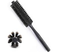 Spazzola a rullo per capelli con setole per uomini e donne, piccola spazzola rotonda per capelli spazzola da barba per uomo (nero)