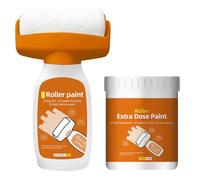 Spazzola a rullo per la riparazione della parete con pasta per la riparazione della parete, colore bianco, 500 g, colore bianco, per graffiti, graffi, crepe, pareti danneggiate (arancione)