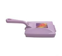 Spazzola a rullo portatile per rimuovere briciole e polvere da tappeti, divani e letti, design a doppia spazzola con contenitore svuotato tramite pulsante di rilascio (viola)