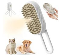 Spazzola a vapore 4 in 1 per gatti con vapore, pettine per toelettatura per animali domestici, per peli lunghi e corti, per gatti e cani (bianco, per capelli corti)