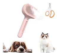 Spazzola a vapore con ciondolo a forma di labrador, spazzola per la toelettatura degli animali domestici, pettine con serbatoio dell'acqua e pulsante di rilascio per spargere peli opachi (1 pezzo