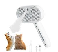 Spazzola a Vapore per Cani 2025, Spazzola Universale per Cani 4-in-1 con Spruzzo e Disinfezione UV, Rimuove Facilmente Peli Sciolti e Sporco mentre Massaggia l'Animale Domestico (Bianco)