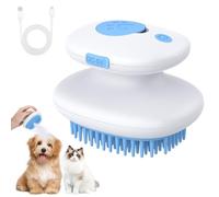 Euqvunn Spazzola Vapore per Cani, 3 in 1 [Massaggio, Spruzzo & Rimozione dei peli] Spazzola Gatto Con Vapore, Silicone Ricaricabile Spazzola Gatti Vapore, per Gatti,Cani, Coniglio (Blu)