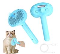 Spazzola a vapore per gatti, autopulente 3 in 1, per massaggio del cane, spazzola per la toelettatura del gatto con manico lungo, spazzola multifunzionale ricaricabile per la toelettatura degli