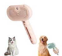 Spazzola a Vapore per Toelettatura Cani Groomsy, Spazzola a Vapore Spray per Cani Groomsy, 4-in-1 Cat Steam Brush,Pet Grooming Comb Remove Tangled Loose Hair (Rosa)