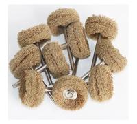 Spazzola abrasiva for lucidatura con testa abrasiva in feltro di lana da 1" con gambo da 2,35/3 mm e filo di cotone, confezione da 8 pezzi.(Brown P120 10pcs,With 2.35mm)