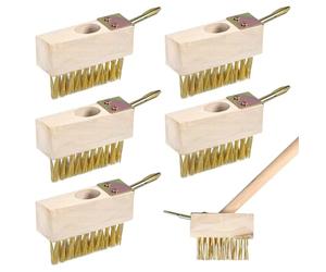 Spazzola Acciaio per Erbacce, 5 Pezzi Spazzola per Erbacce a V da Giardino, Scopa Metallica da Esterno con Setole Resistenti, Scopa per Esterni per Fughe, Muschio e Vialetti, Macchie Ostinate